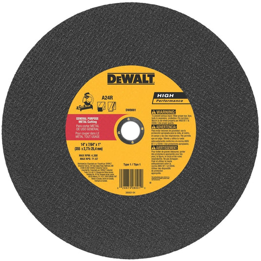 DeWalt DW8003 14 x 3/32 x 7/64 x 1 Stud Cutter Chop Saw Wheel, Light Metal