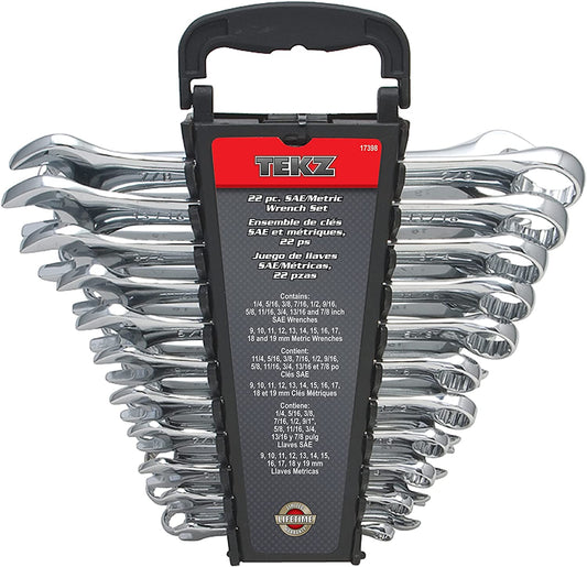 Titan 17398 22pc 12pt Fully Polished SAE and Metric Combination Wrench Set