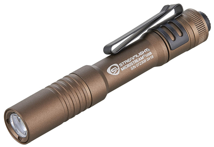 Streamlight 66608 MicroStream Rechargeable USB LED Pen Light W/ Clip COYOTE