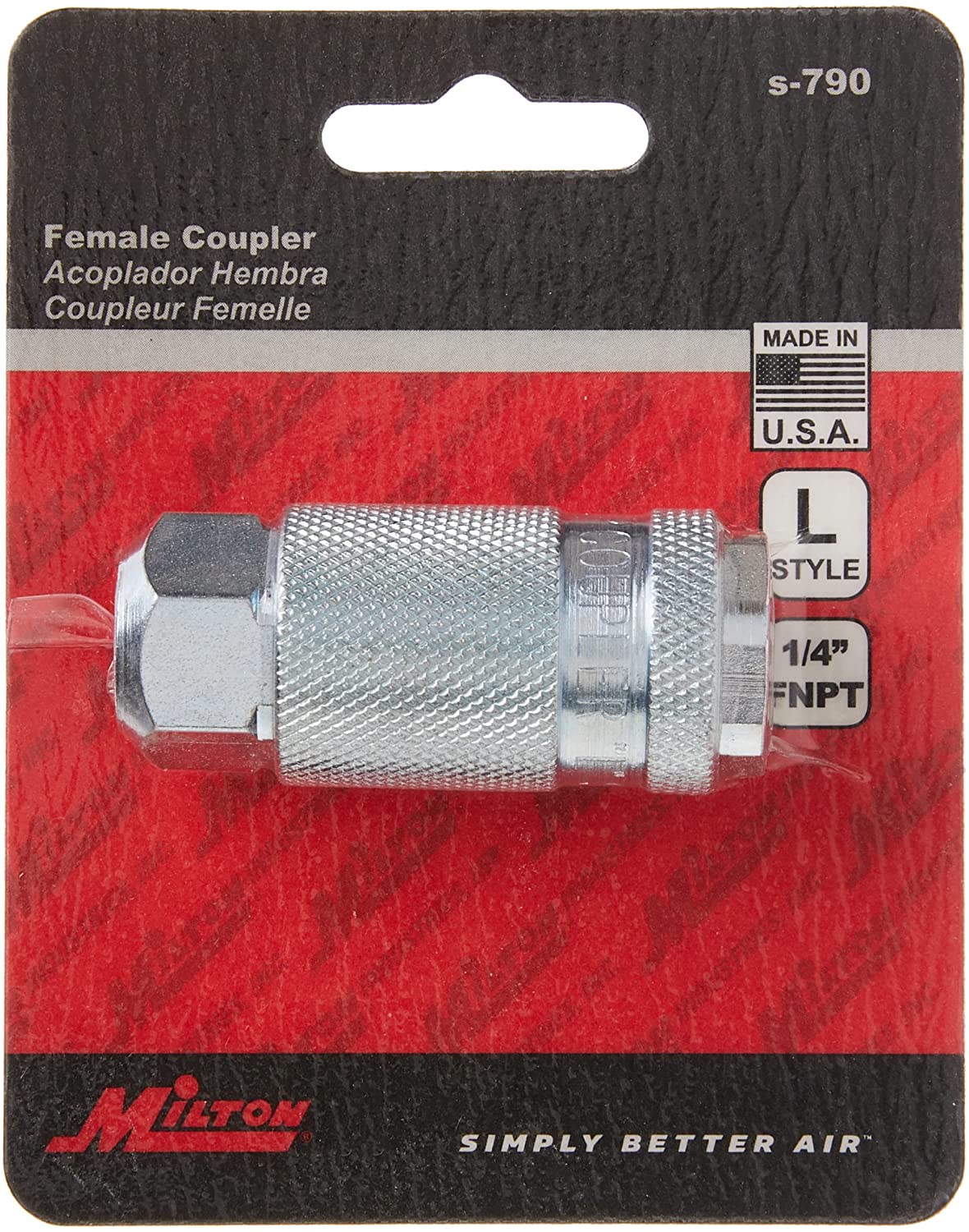 Milton S-790 1/4" FNPT L Style Coupler