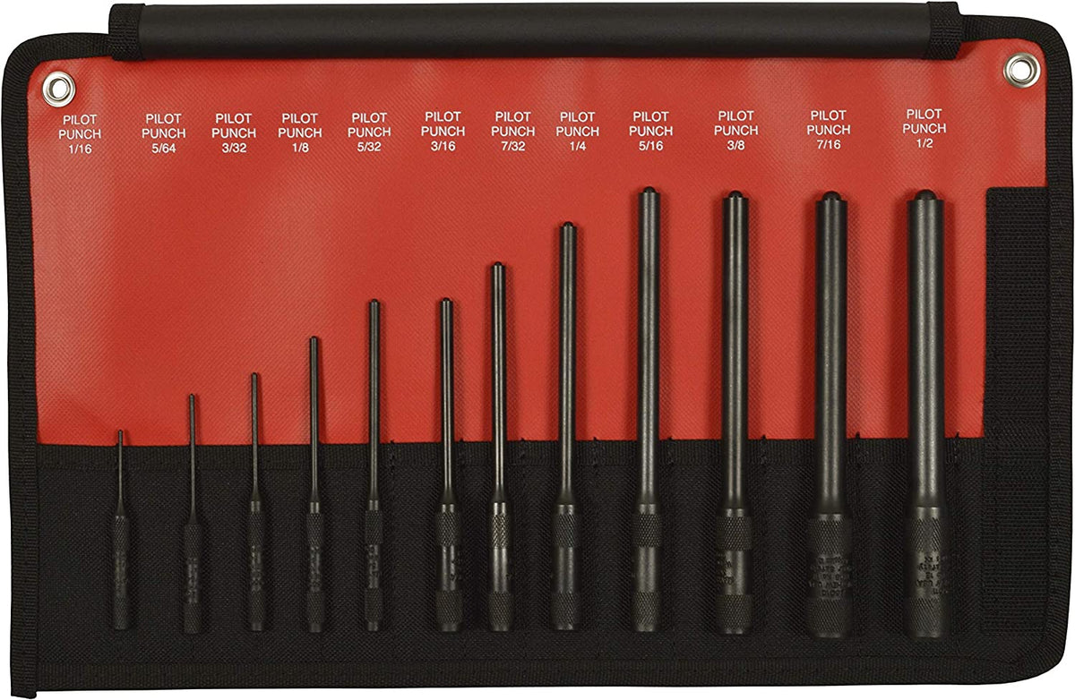 Mayhew 62258 12-Piece Pilot Punch Set – Durable Steel For Metalworking, Automotive & General Shop Use