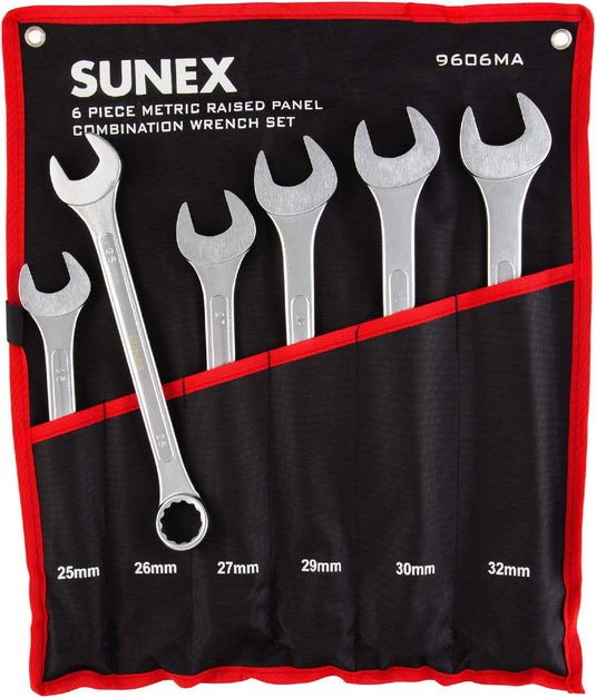 Sunex 9606M 6 Piece Raised Panel Metric Combination Wrench Set