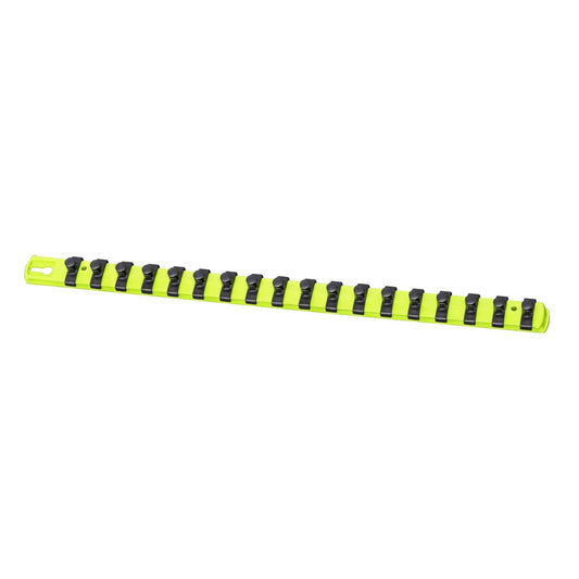 Ernst 8435HV 3/8" Drive DURA-PRO Twist Lock Socket Organizer Rail HI-VIZ