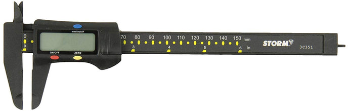 Central Tools 3C351 Carbon Fiber Digital Caliper with Fractional Display