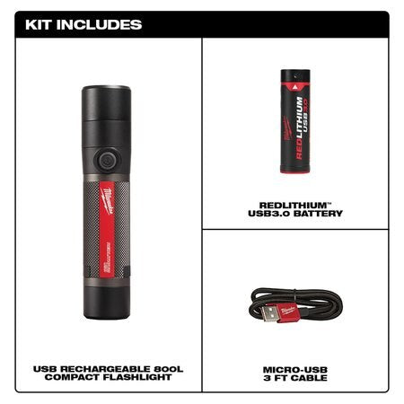 Load image into Gallery viewer, Milwaukee 2160-21 USB Rechargeable 800 Lumen Compact Flashlight Kit
