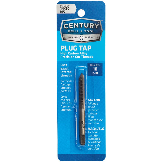 Century Drill and Tool 95009 Tap-Plug Carbon Steel 14-20 National Standard