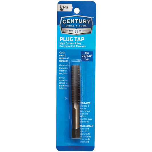 Century Drill and Tool 95111 Tap-Plug Carbon Steel 1/2-13 National Coarse