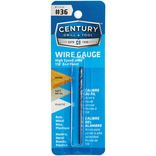 Century Drill and Tool 11436 #36 Wire Gauge Drill Bit