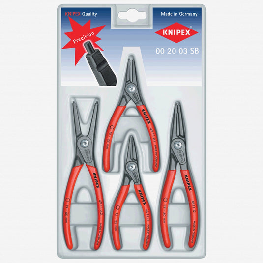 Knipex 4 Piece Precision Circlip Pliers Set on Hangtab 00 20 03 SB