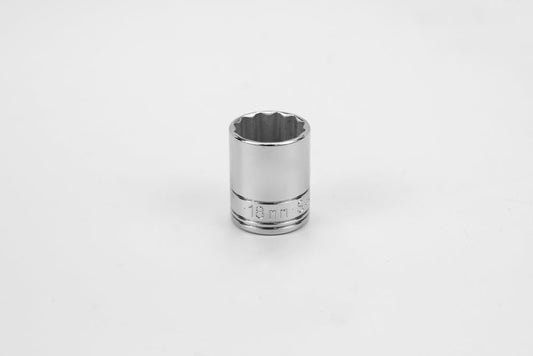 SK Hand Tools 2318 3/8" Dr. 18mm 12pt Standard Metric Chrome Socket