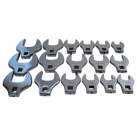 V8 Tools 7917 17pc 1/2" Dr METRIC Jumbo Crowsfoot Wrench Set