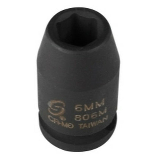 Sunex 806M 1/4" Drive 6 Point 6mm Impact Socket