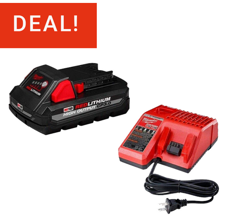 Milwaukee Sale 48-59-1835 High Output Dual M18 M12 Charger + M18 CP3.0 Battery Deal