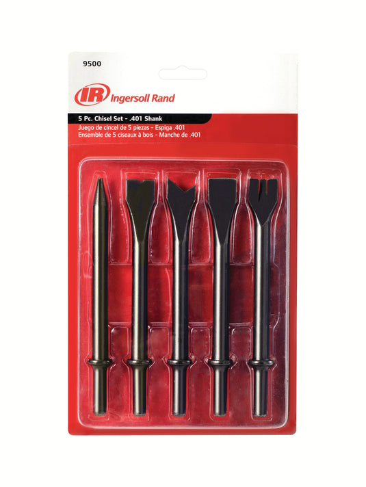 Ingersoll Rand 9500 5 Piece Air Hammer Chisel Set .401 Shank