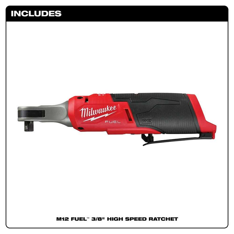 Load image into Gallery viewer, Milwaukee 2567-20 M12 FUEL Brushless Cordless High Speed 3/8 in. Ratchet + Free Battery
