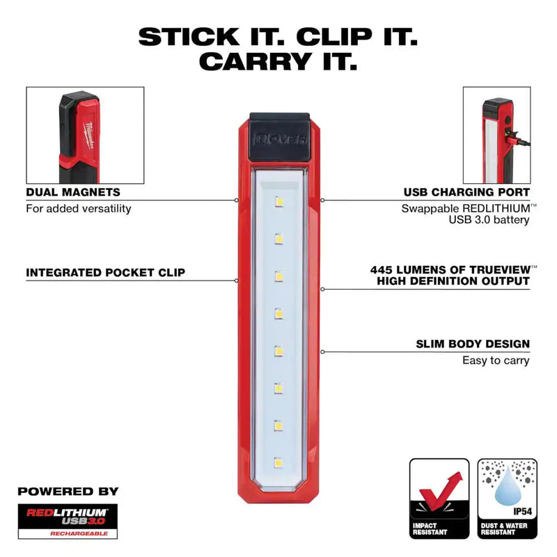 Load image into Gallery viewer, Milwaukee 2112-22H 445 Lumens LED REDLITHIUM USB Rover Pocket Flood Light
