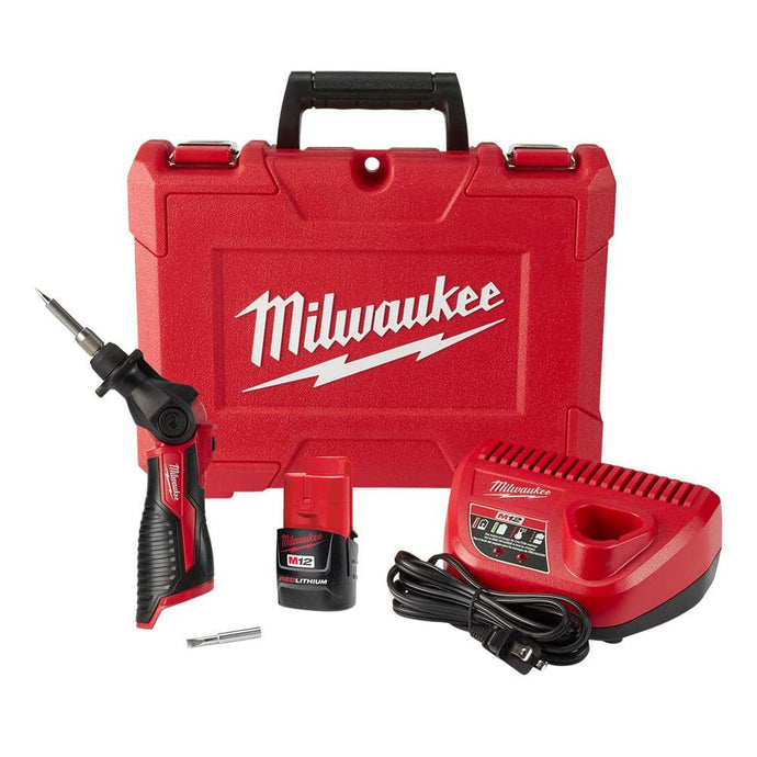 Milwaukee 2488-21 M12 Cordless Soldering Iron Kit - Battery, Charger, Case Set