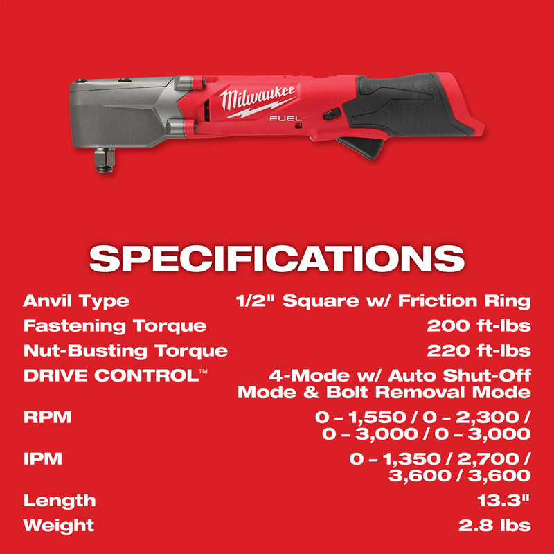 Load image into Gallery viewer, Milwaukee 2565-20 M12 Fuel 1/2&quot; Inch Dr Cordless Impact Wrench Right Angle Bare Tool
