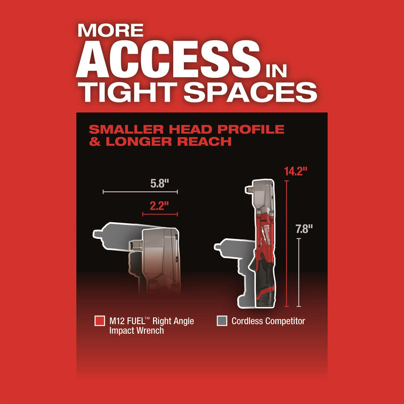 Load image into Gallery viewer, Milwaukee 2565-20 M12 Fuel 1/2&quot; Inch Dr Cordless Impact Wrench Right Angle Bare Tool
