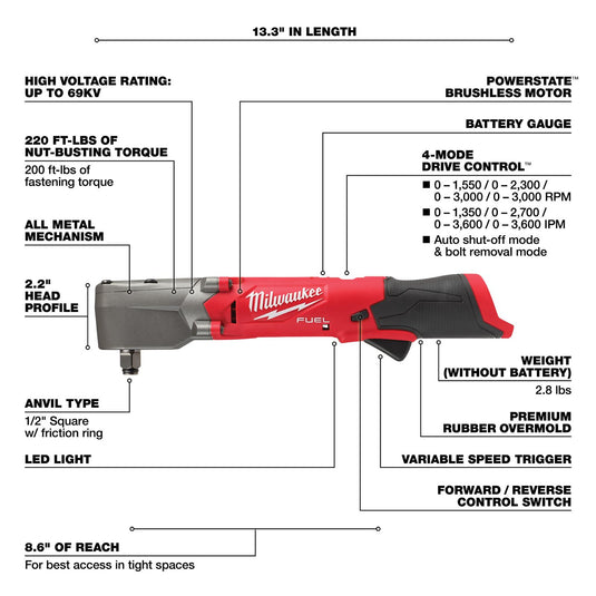 Milwaukee 2565-20 M12 Fuel 1/2