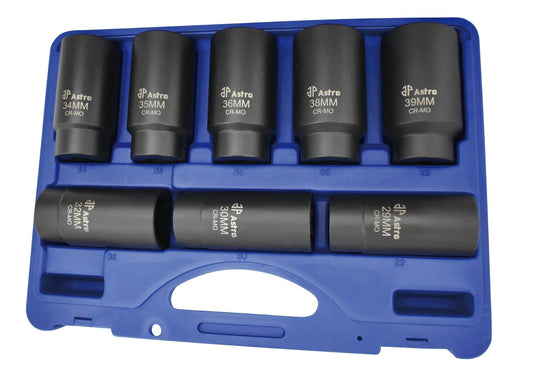 Astro Pneumatic 78866 8pc 1/2" Drive 6 Point Axle Nut Socket Set