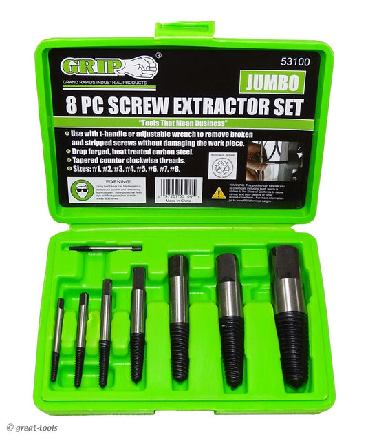 GRIP 53100 8pc Screw Extractor Set