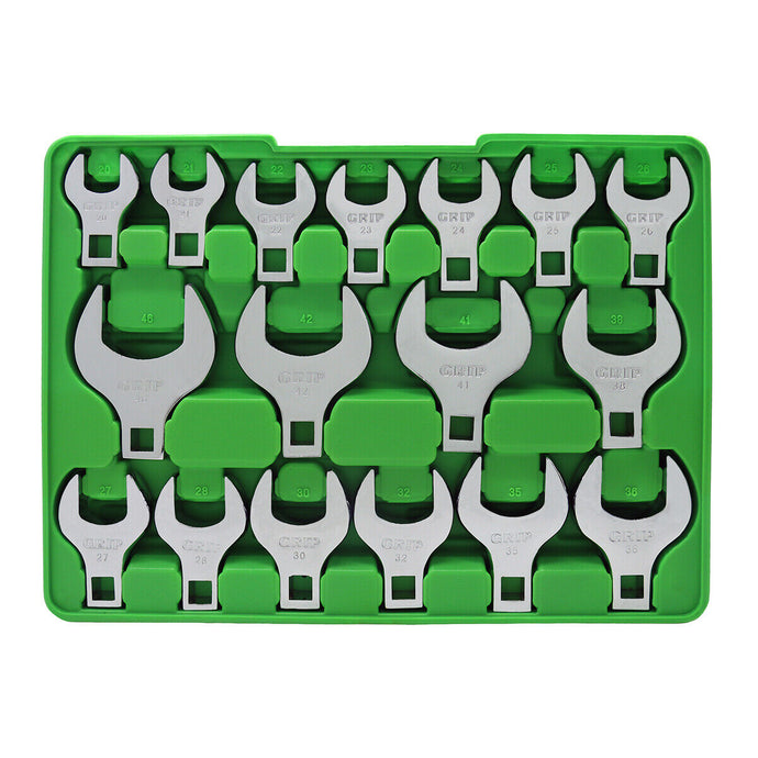 GRIP 90152 17 Piece Jumbo Crowfoot Metric Wrench Set