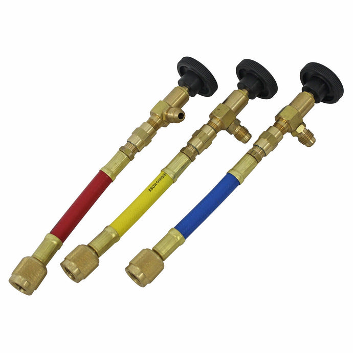 Mastercool 90259 Set of 3 90 Degree Manual Shut-Off Valves for Refrigerant