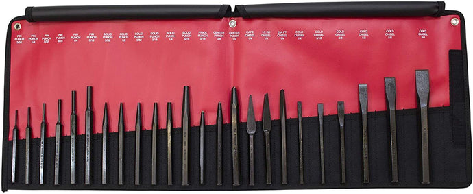 Mayhew 61050, 24-piece Pro Punch & Chisel Set Hex Shank