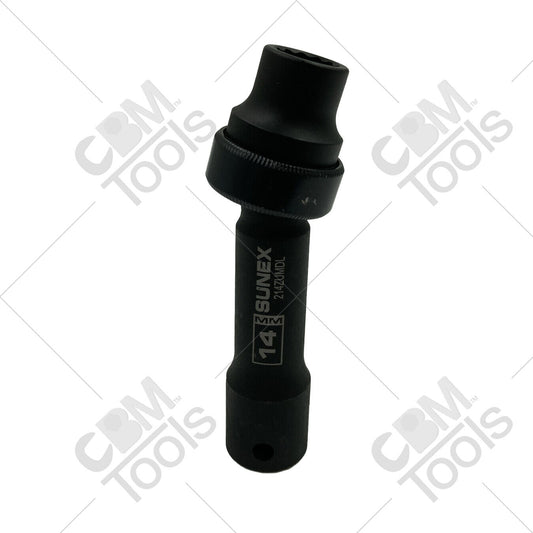 Sunex 214ZUMDL 1/2" Drive 14mm 12 Point Driveline Socket