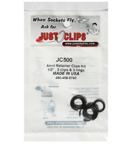 Just Clips JC500 1/2" Anvil Snap Ring & O-Ring MADE IN THE USA - 6pc Kit