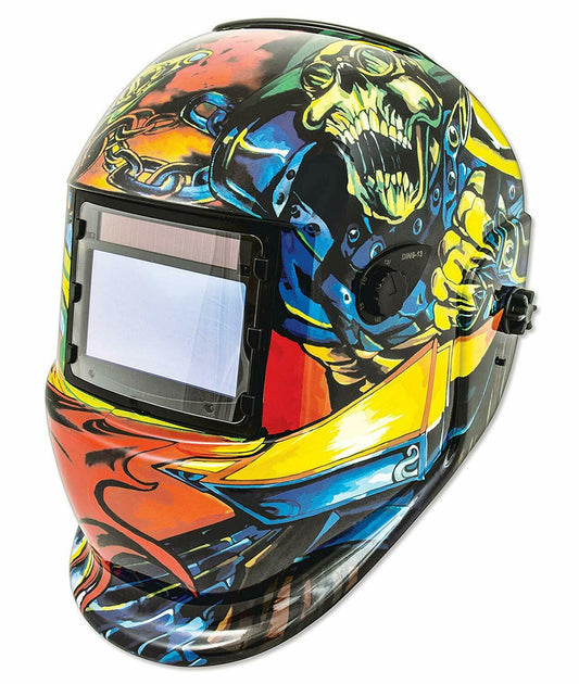 Titan 41289 Wide-View Solar Powered Welding Helmet SKULL