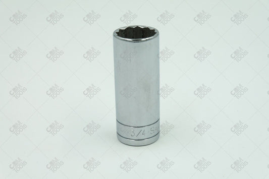 SK Hand Tools 42424 3/8" Dr. 3/4" 12pt Deep Fractional Chrome Socket