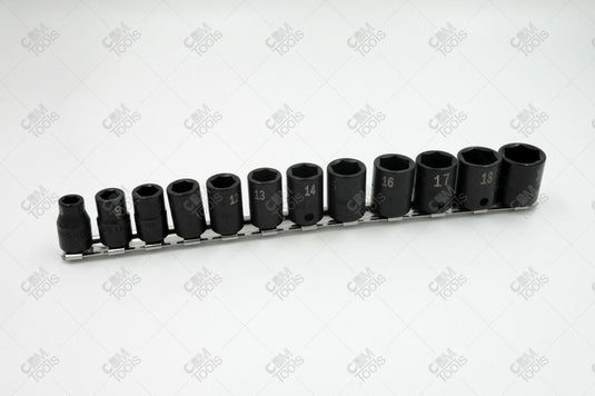 SK Hand Tools 4062 12pc 3/8" Dr. 6pt Standard Metric Impact Socket Set