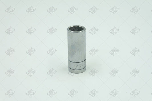 SK Hand Tools 42416 3/8" Dr. 1/2" 12pt Deep Fractional Chrome Socket