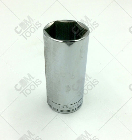 SK Hand Tools 8426 26mm 3/8" Drive 6pt Deep Chrome Socket