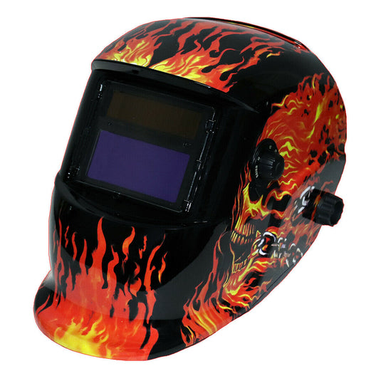 GRIP 85209 (Skull/Flames)  Auto Darkening Welding Helmet Adjustable