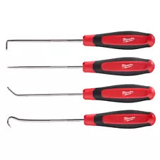 Milwaukee 48-22-9215 Hook Pick Automotive Tool Set Metal Core Chrome Shanks 4Pcs