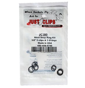 Just Clips JC380 3/8" 3pc Anvil Snap Ring & O-Ring Kit MADE IN THE USA!