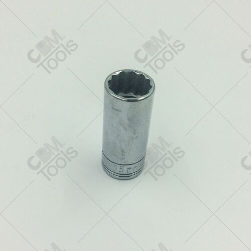 SK Hand Tools 8435 3/8" Dr. 15mm 12pt Deep Metric Chrome Socket