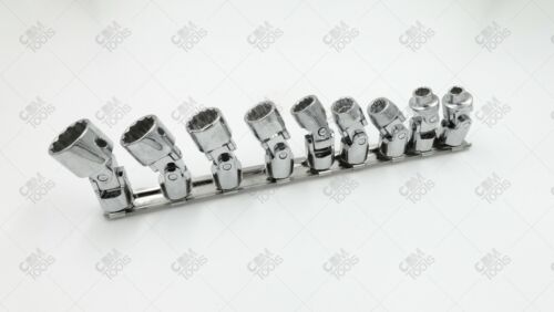 SK Hand Tools 4609 9pc 3/8" Dr. 12pt Flex Fractional Chrome Socket Set