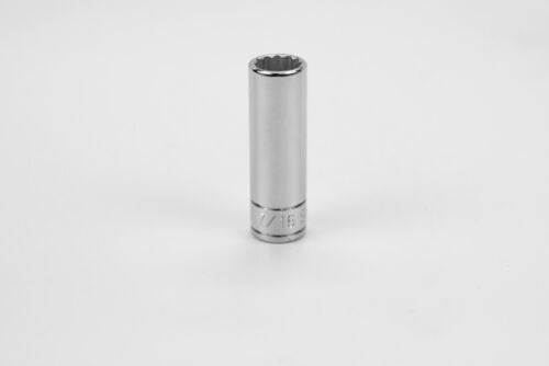 SK Hand Tools 44914 1/4" Dr. 7/16" 12pt Deep Fractional Chrome Socket