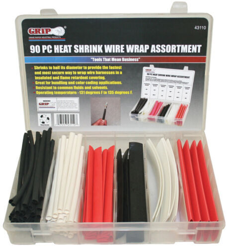 GRIP 43110 90pc Heat Shrink Wire Tubing SET