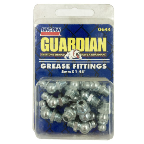 Guardian G644 8mm 45 Degree Grease Fittings - 10 Pack