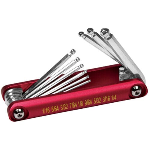 Performance Tool W9132 - 9 PIECE ALUMINUM FOLDING SAE BALL HEX KEY SET