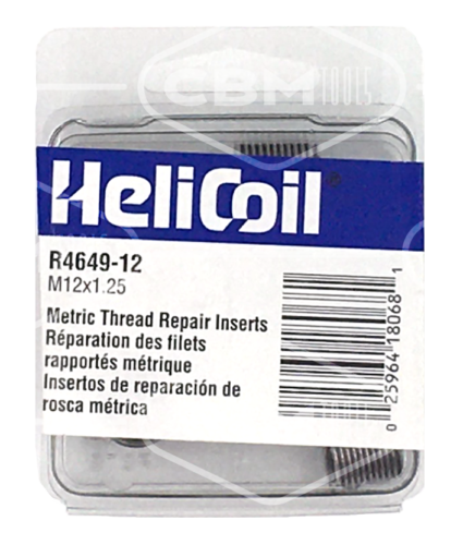 HeliCoil R4649-12 M12x1.25 Metric Thread Repair Inserts 12pk