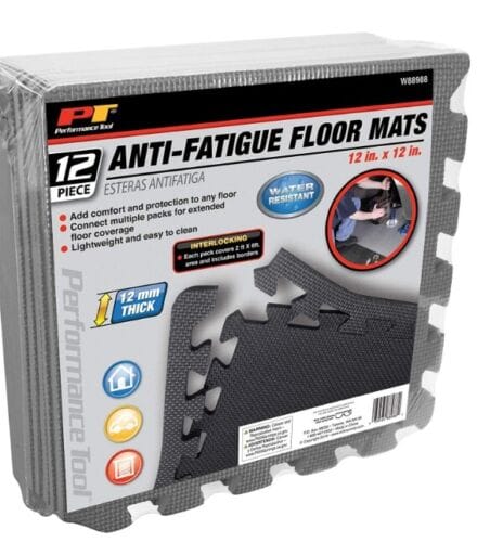 Performance Tool W88988 - 12 Pc 12 x 12" Interlocking Anti Fatigue Floor Mats