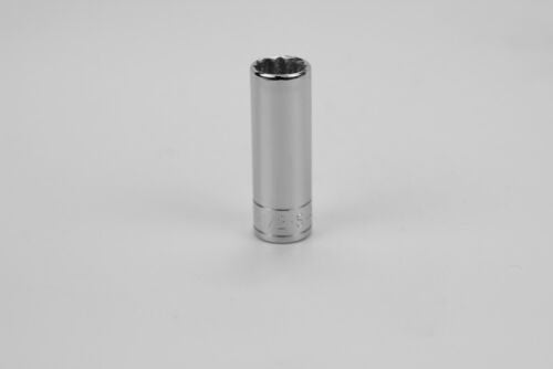 SK Hand Tools 44916 1/4" Dr. 1/2" 12pt Deep Fractional Chrome Socket