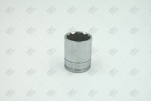 SK Hand Tools 40325 1/2" Dr. 25mm 12pt Standard Metric Chrome Socket