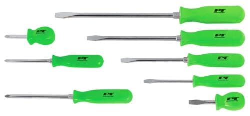 Performance Tool W904GN 8-PIECE HIGH VISIBLE SCREWDRIVER SET Hi-Viz Green